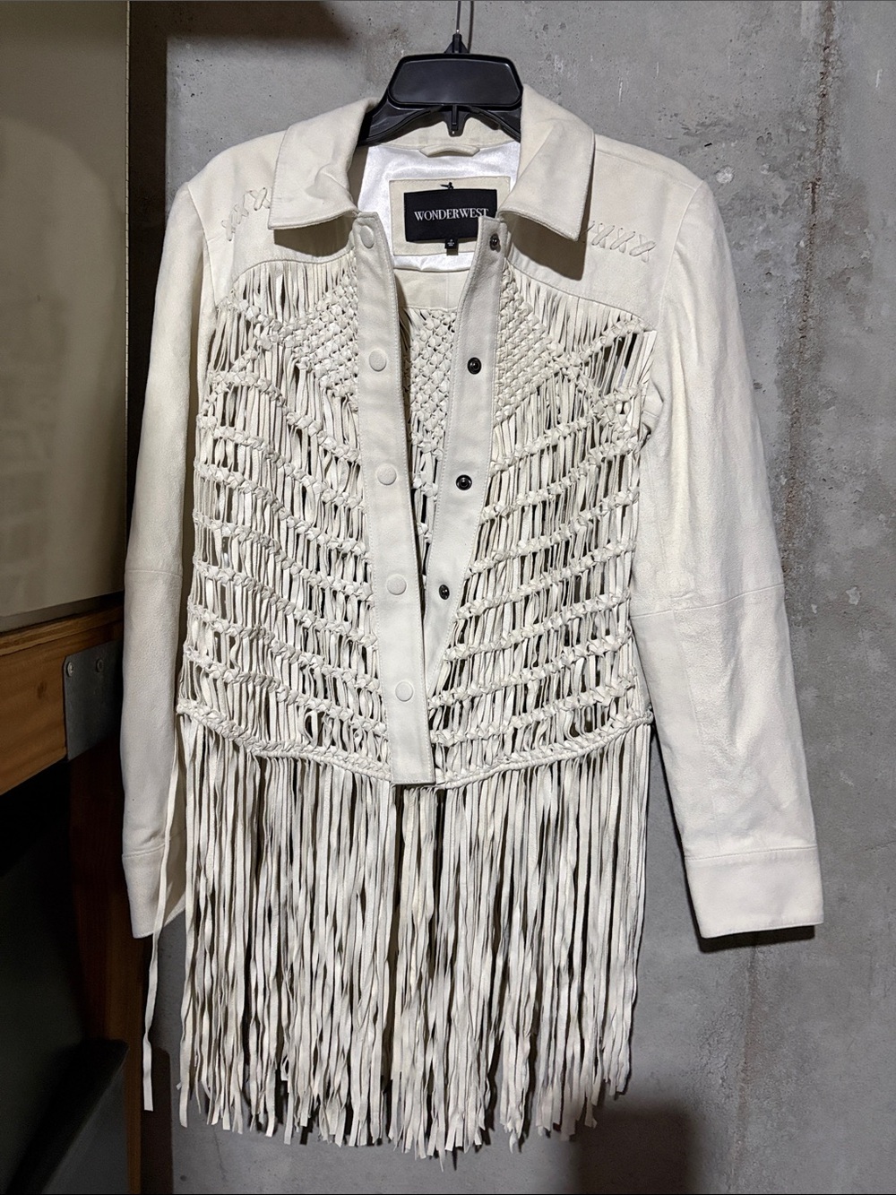 Wonderwest Boot Barn macrame leather shirt small
